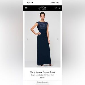 Alex Evenings Navy Maxi Dress